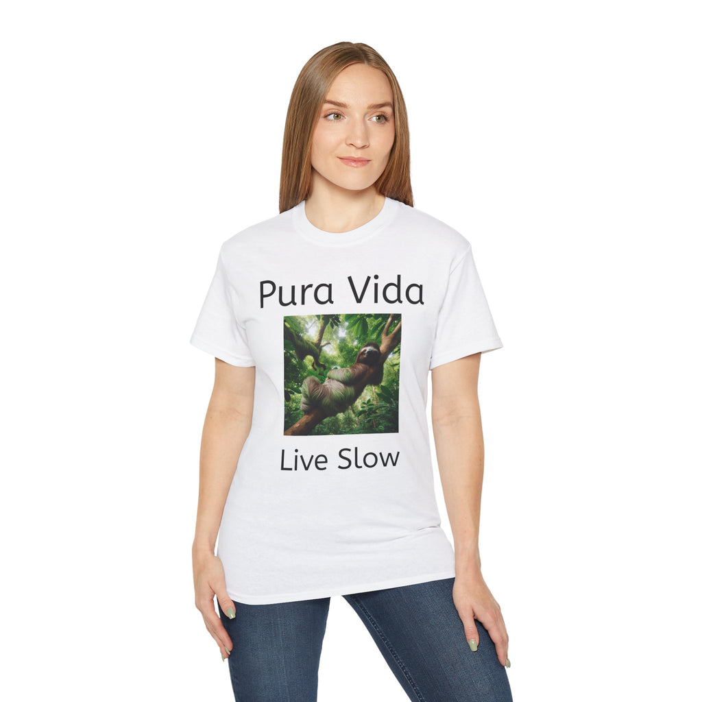 Pura Vida Sloth T - Live Slow Unisex Cotton T