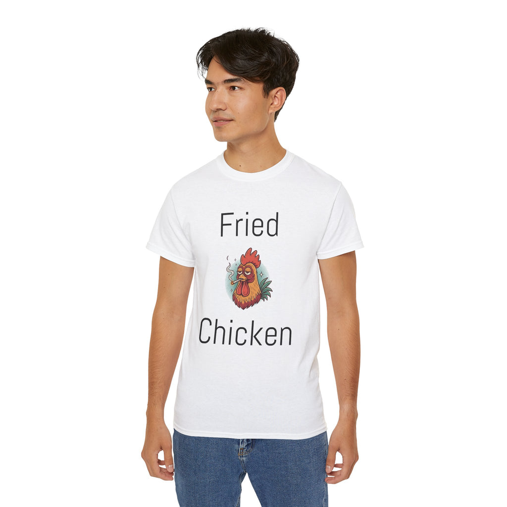 Fried Chicken Graphic Tee — Cute funny witty Smoking Rooster T-Shirt Unisex