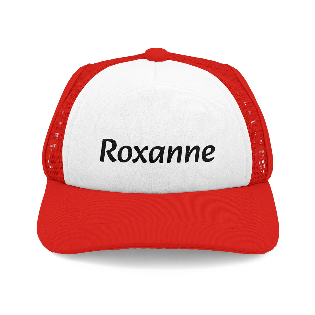 Personalized Dog Name Trucker Hat — Custom "Roxanne" Foam Front Mesh Cap