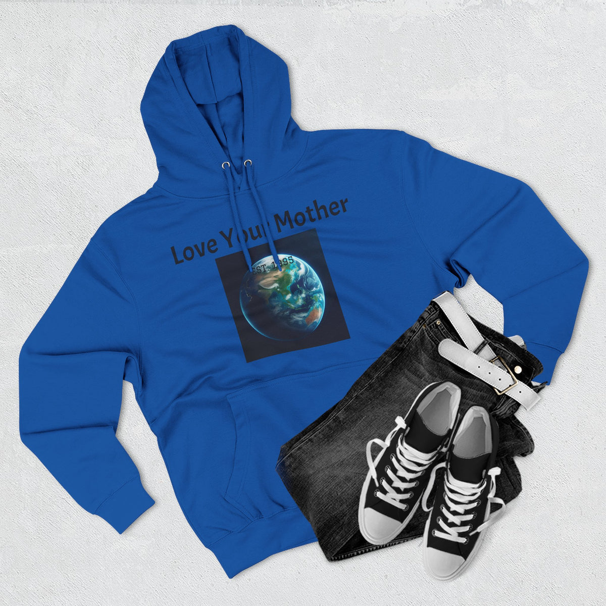 Hoodie - "Love Your Mother" Earth Graphic Hoodie (Eco Awareness, Earth Day)