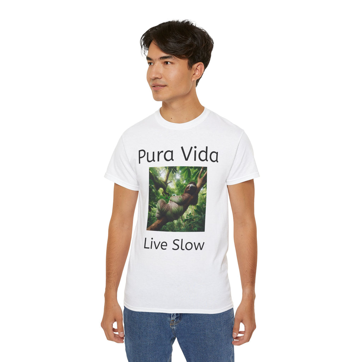 Pura Vida Sloth T - Live Slow Unisex Cotton T