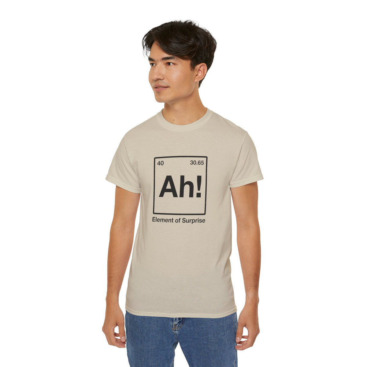 Ah! Element of Surprise T-Shirt — Chemistry Pun Funny Witty Unisex Tee