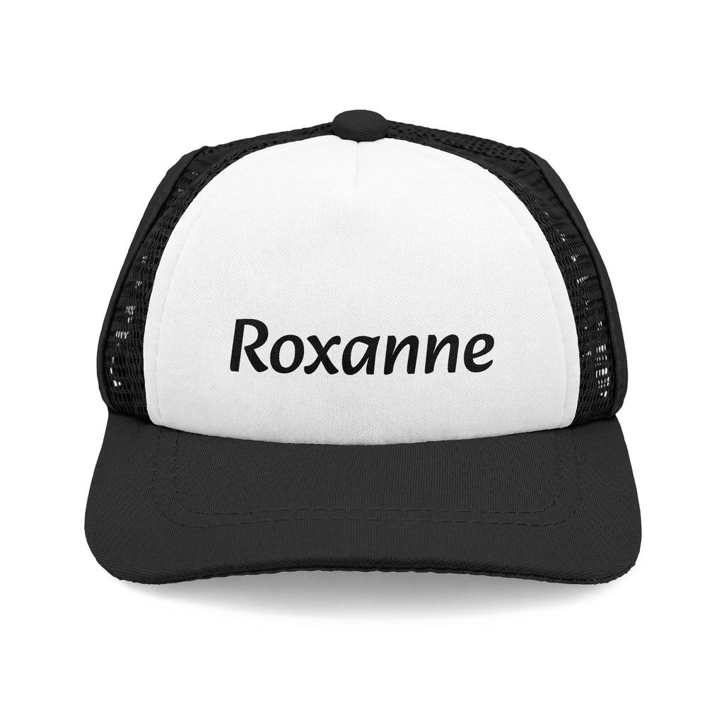 Personalized Dog Name Trucker Hat — Custom "Roxanne" Foam Front Mesh Cap