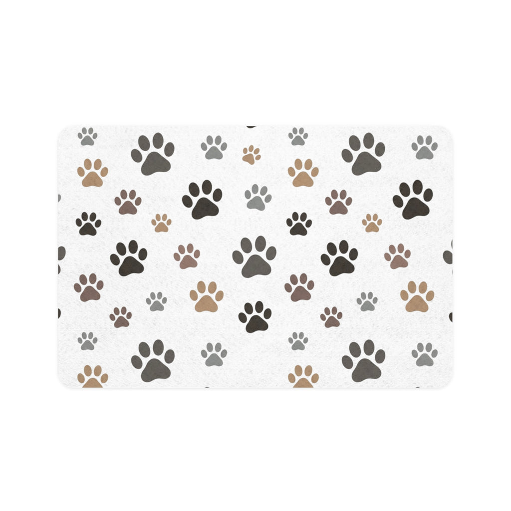 Paw Print Pet Food Mat (12x18) – Non-Slip Feeding Placemat for Dogs & Cats