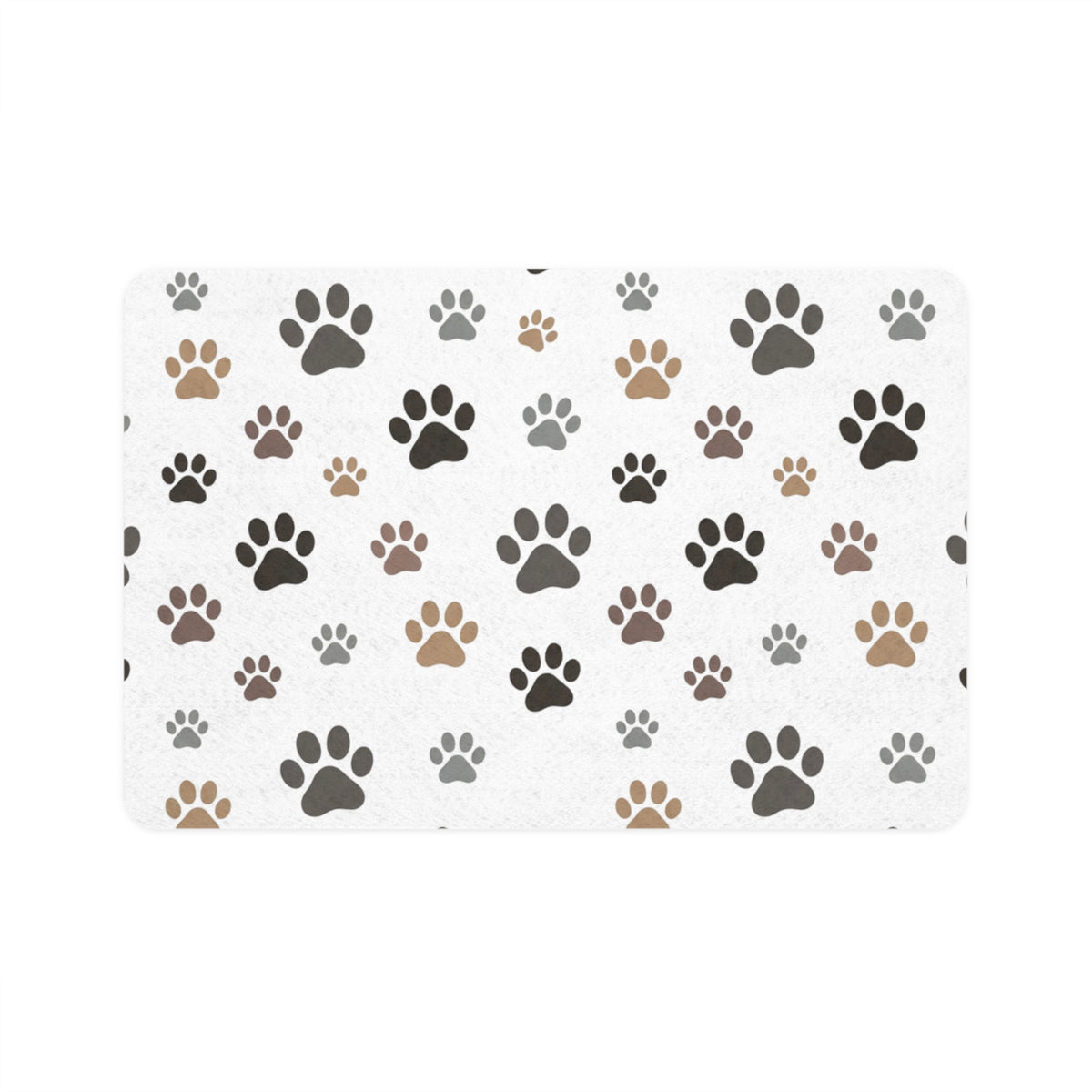 Paw Print Pet Food Mat (12x18) – Non-Slip Feeding Placemat for Dogs & Cats