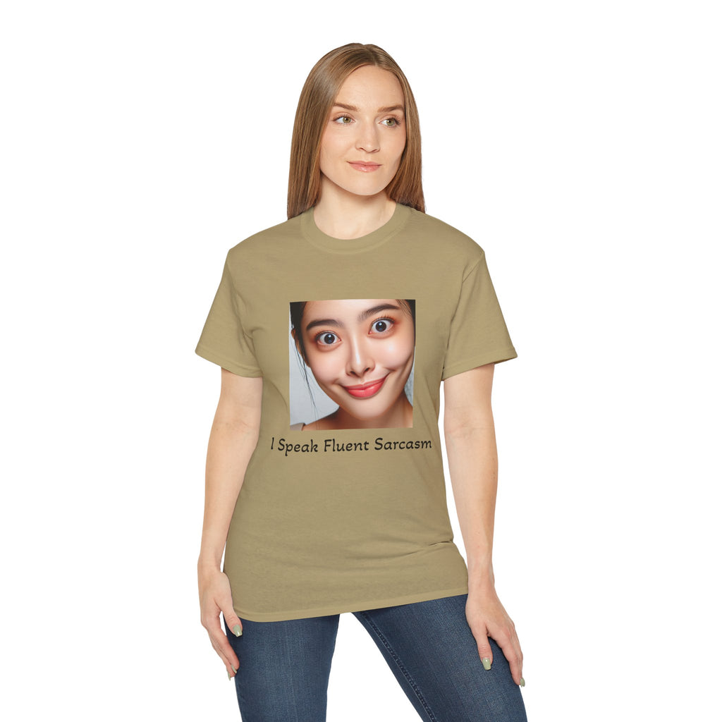 Sarcastic Face T-Shirt — “I Speak Fluent Sarcasm” Graphic Tee