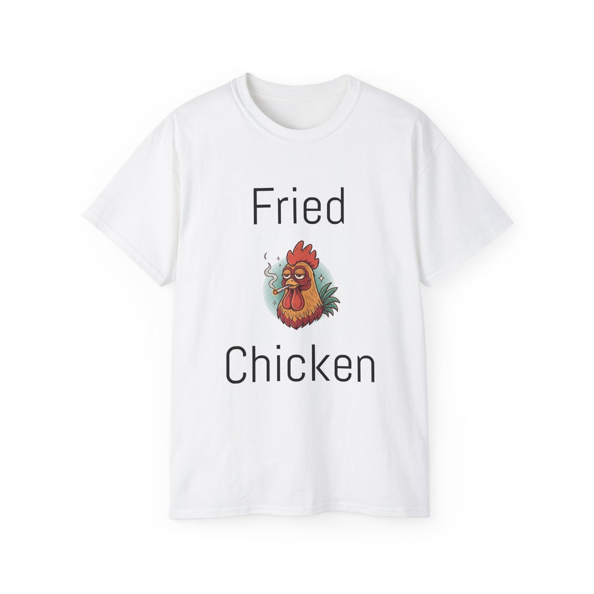 Fried Chicken Graphic Tee — Cute funny witty Smoking Rooster T-Shirt Unisex