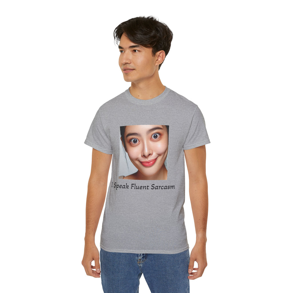 Sarcastic Face T-Shirt — “I Speak Fluent Sarcasm” Graphic Tee