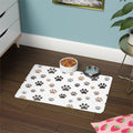 Paw Print Pet Food Mat (12x18) – Non-Slip Feeding Placemat for Dogs & Cats
