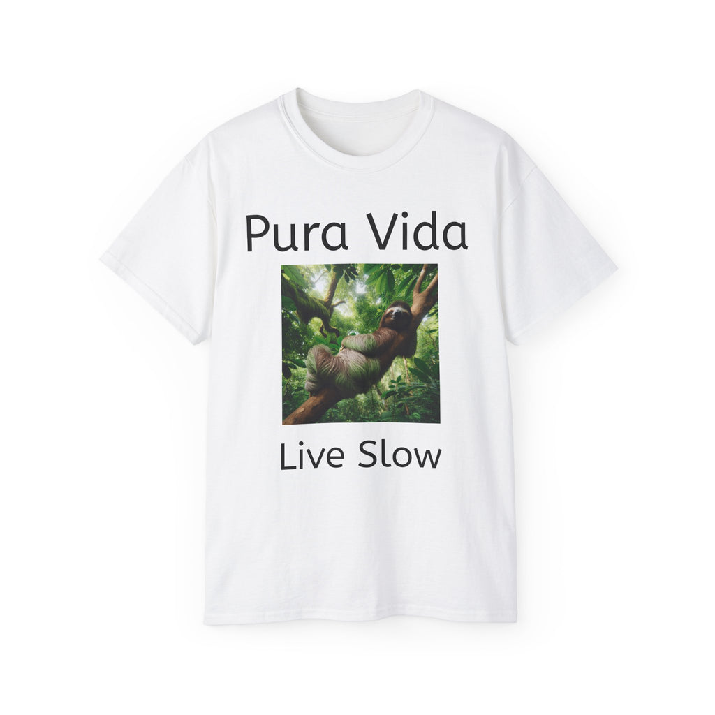 Pura Vida Sloth T - Live Slow Unisex Cotton T