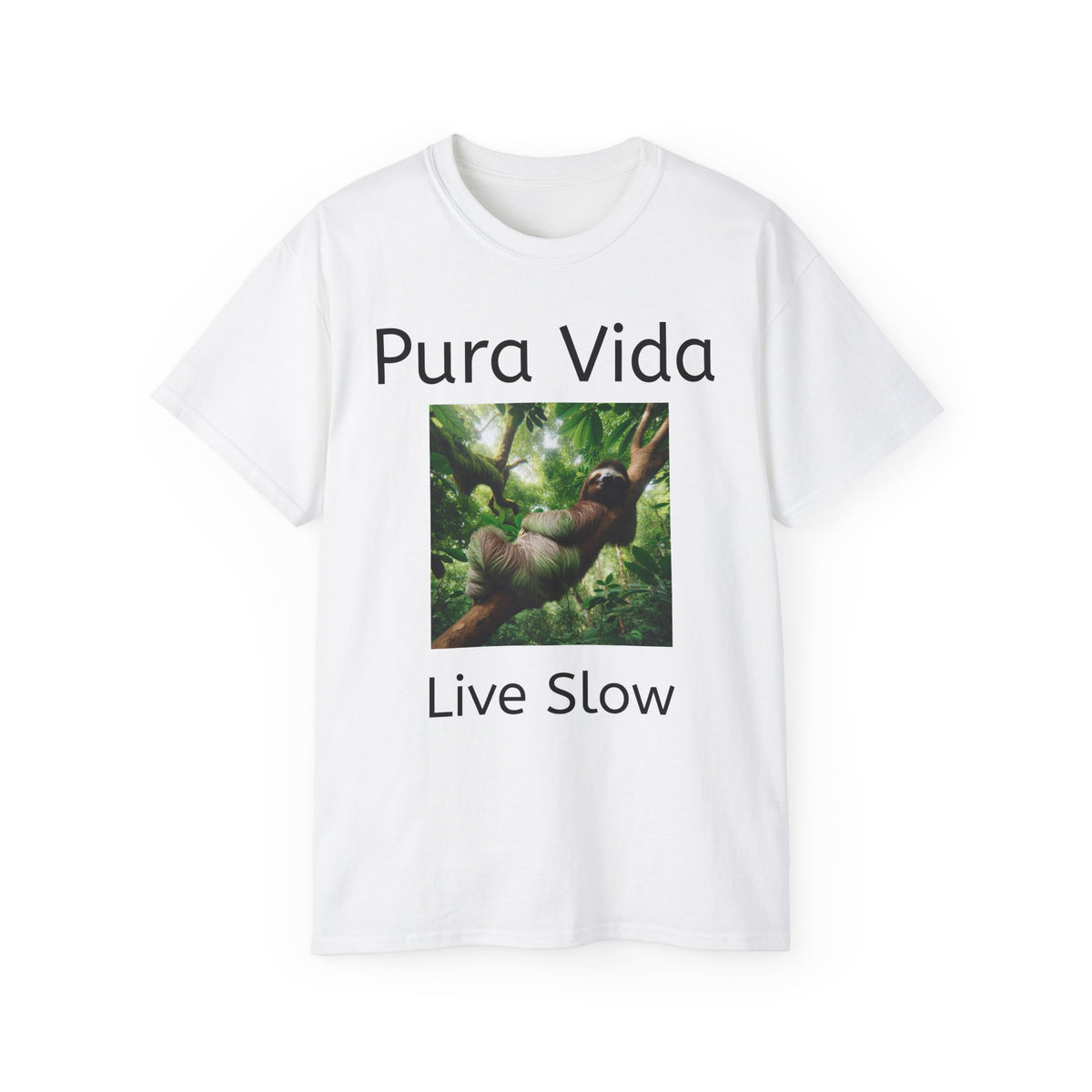 Pura Vida Sloth T - Live Slow Unisex Cotton T