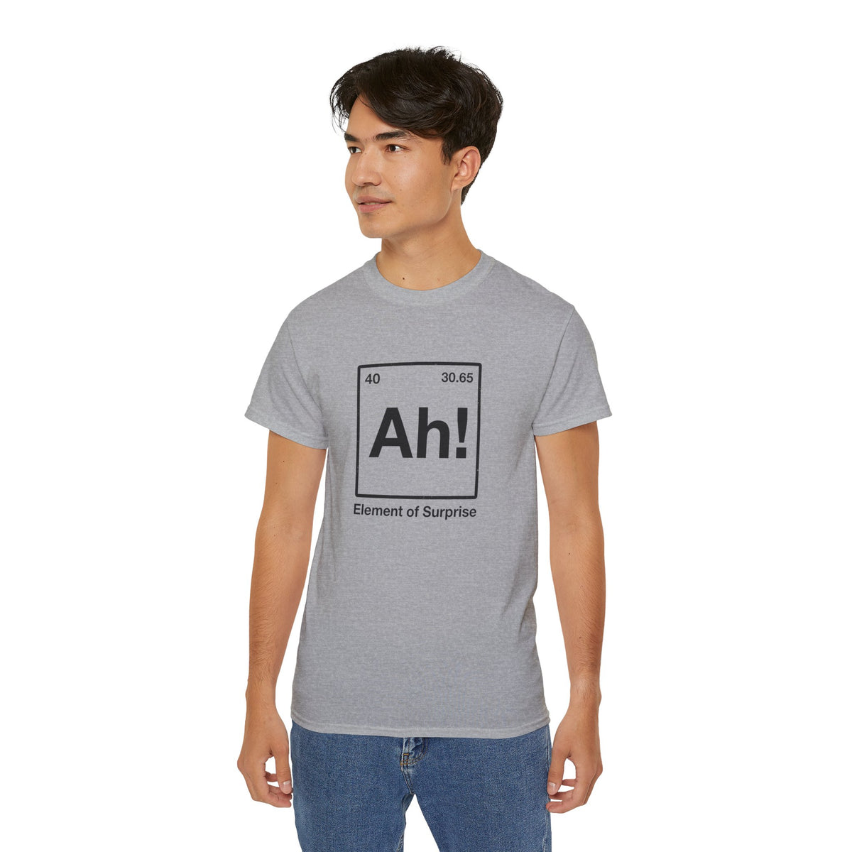 Ah! Element of Surprise T-Shirt — Chemistry Pun Funny Witty Unisex Tee
