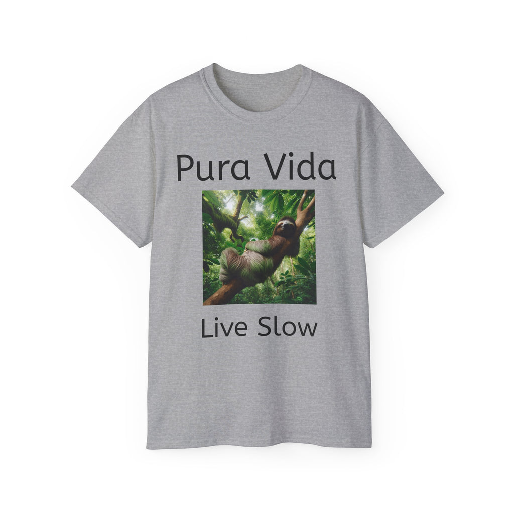 Pura Vida Sloth T - Live Slow Unisex Cotton T