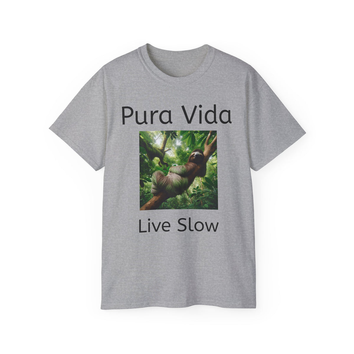 Pura Vida Sloth T - Live Slow Unisex Cotton T