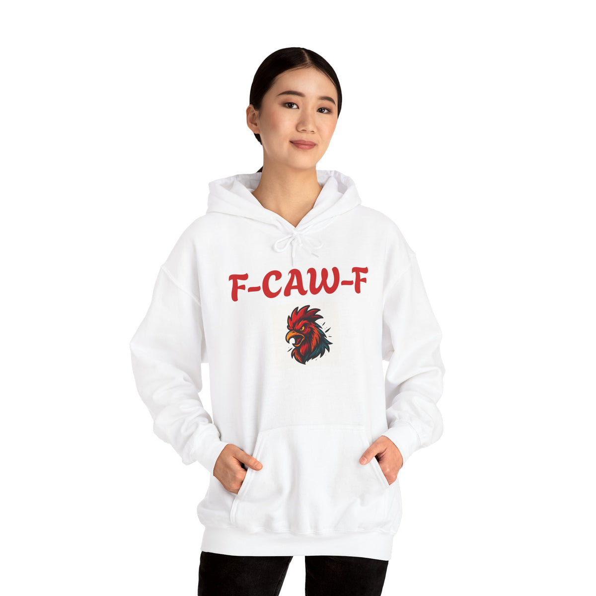 Rooster F-CAW-F Graphic Hoodie – Funny Rooster Farm & Poultry Lover Sweatshirt