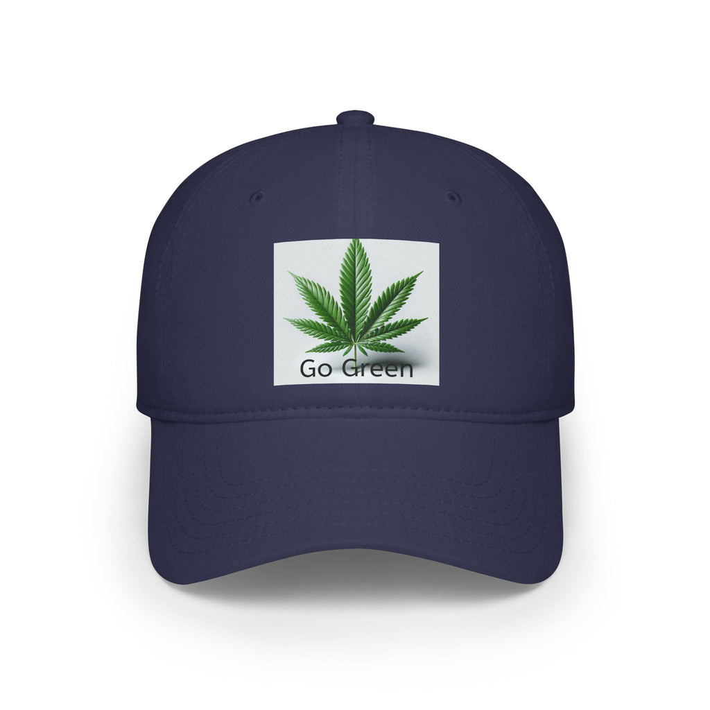 Go Green Marijuana Leaf - Low Profile Baseball Cap Pro pot One Size