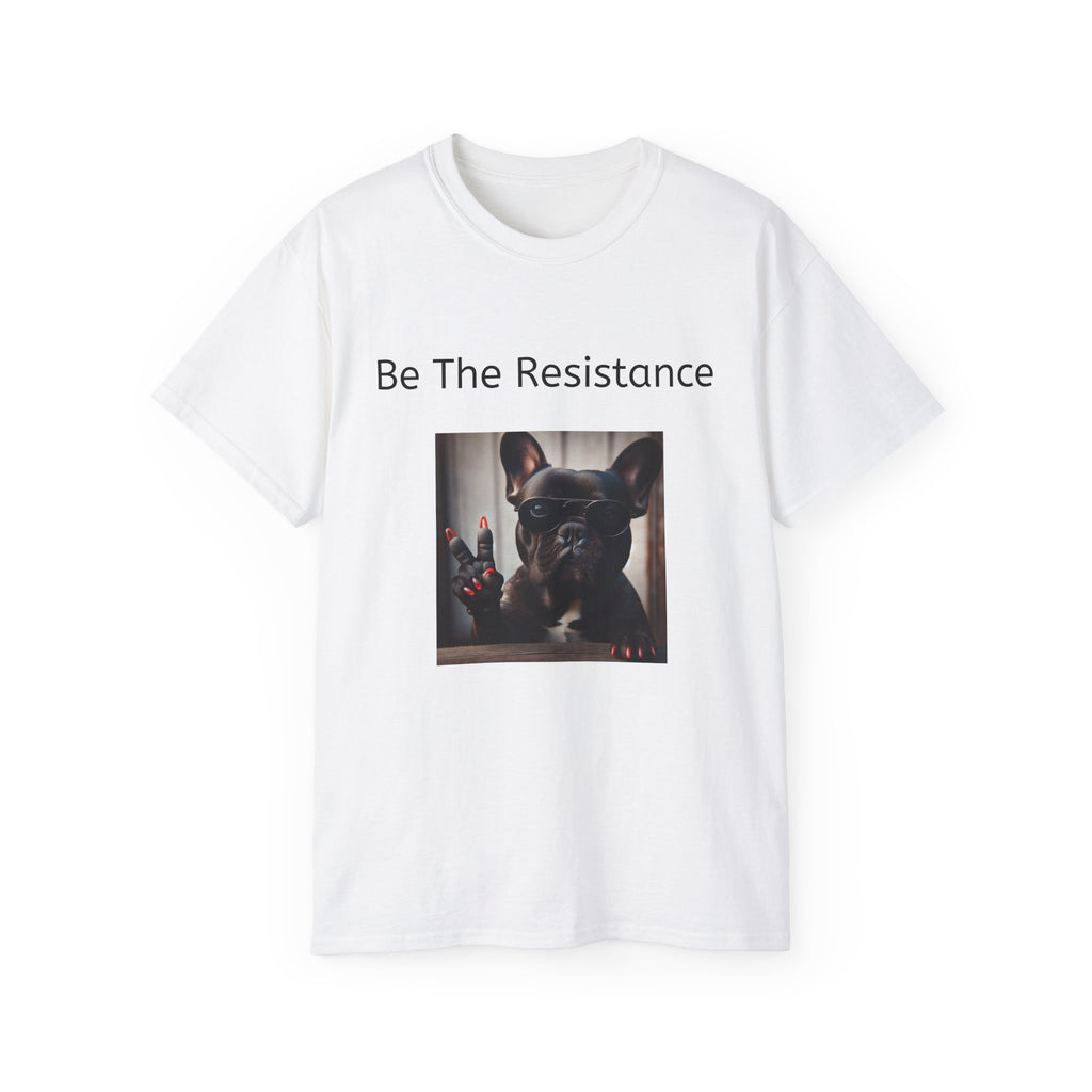 Be the Resistance French Bulldog  V-Neck Tee - Frenchie T Unisex Jersey T-Shirt