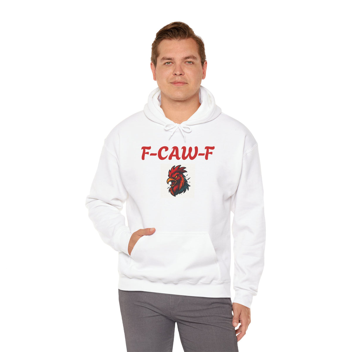 Rooster F-CAW-F Graphic Hoodie – Funny Rooster Farm & Poultry Lover Sweatshirt